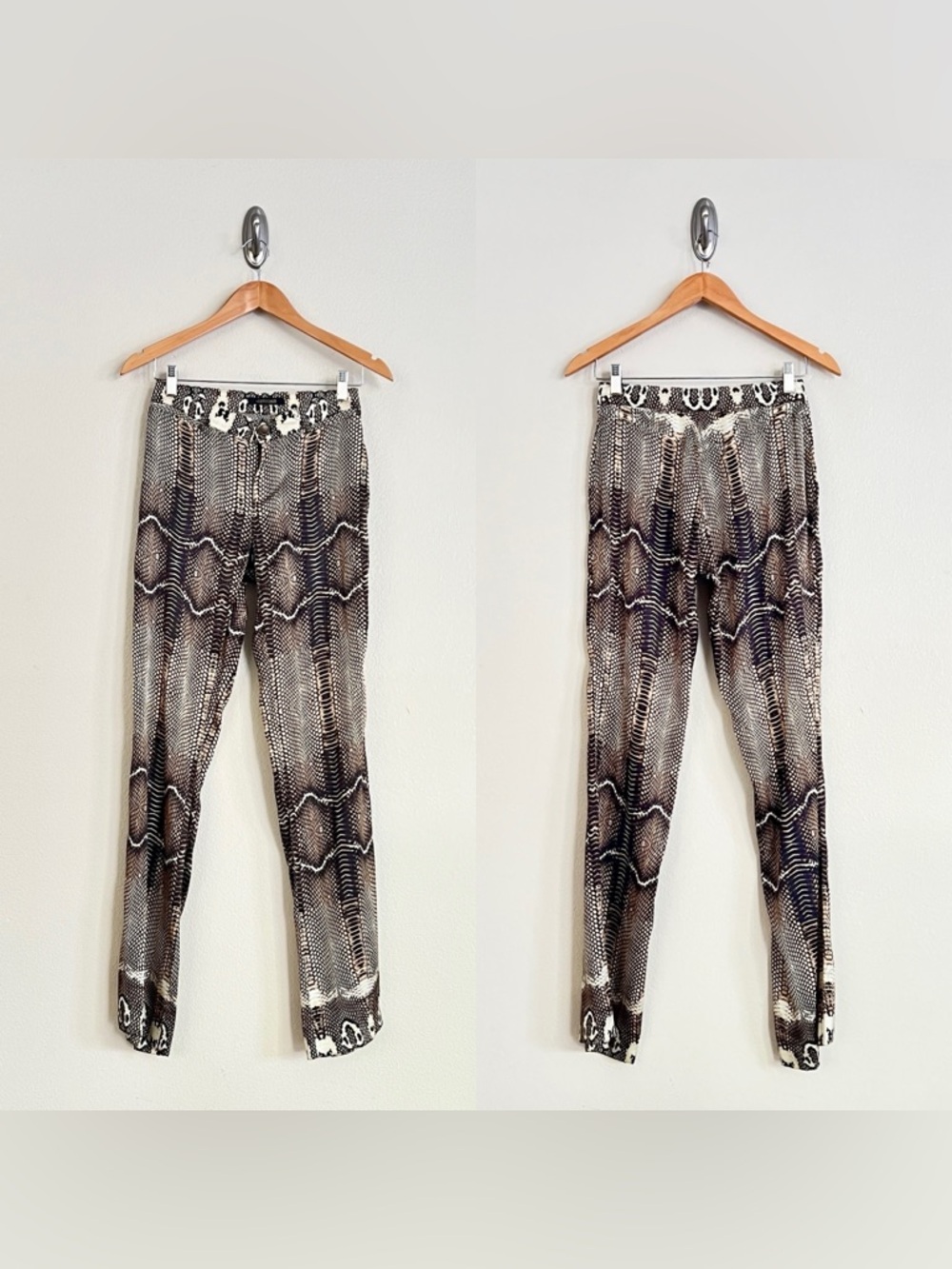Vintage ROBERTO CAVALLI F/W 2005 Silk Python Snake Print Blouse + Pants SET - Picture 11 of 16